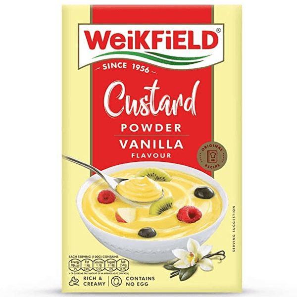 weikfield custard powder vanilla flavoured 100 gm