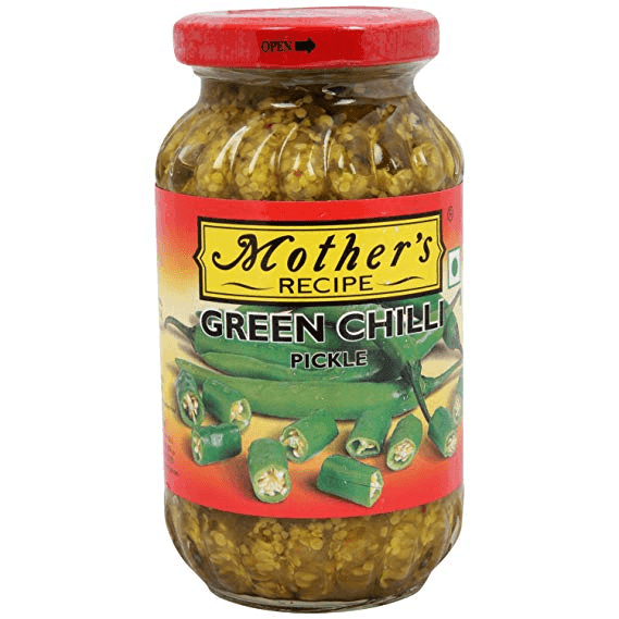 mother's recipe green chilli pickle 400 gm
