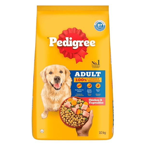 pedigree adult chicken & vegetables dog food 10 kg