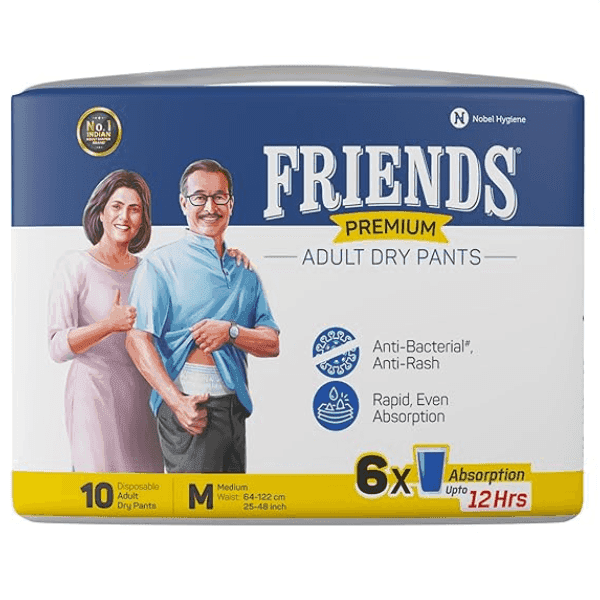 friends premium adult dry pants (m) 10 diapers 