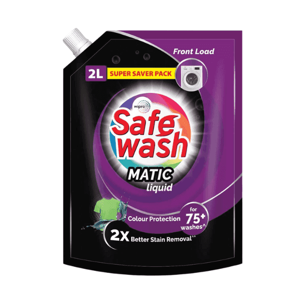 safe wash front load matic liquid detergent 2 ltr (pouch)