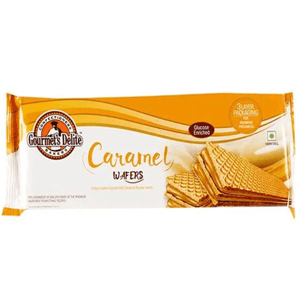 gourmet's delite caramel wafers 130 gm