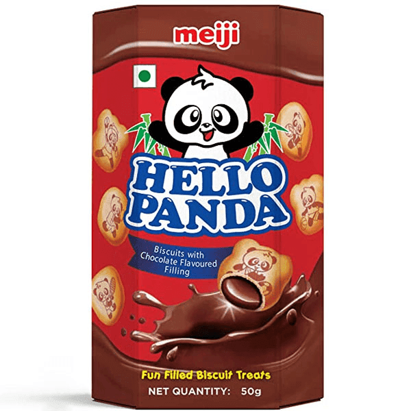 meiji hello panda chocolate cream filled biscuits 50 gm 