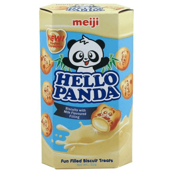 meiji hello panda milk cream filled biscuits 50 gm 