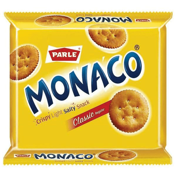 parle monaco crispy light salty snack classic biscuits 185.6 gm