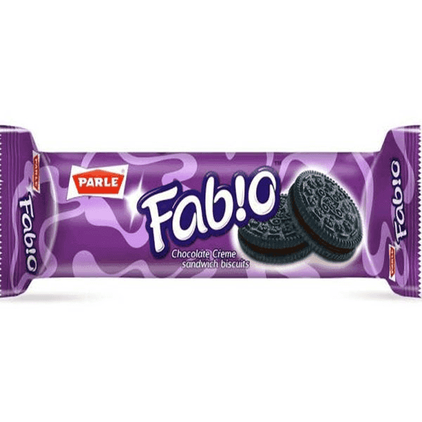 parle fabio chocolate creme sandwich biscuits 120 gm
