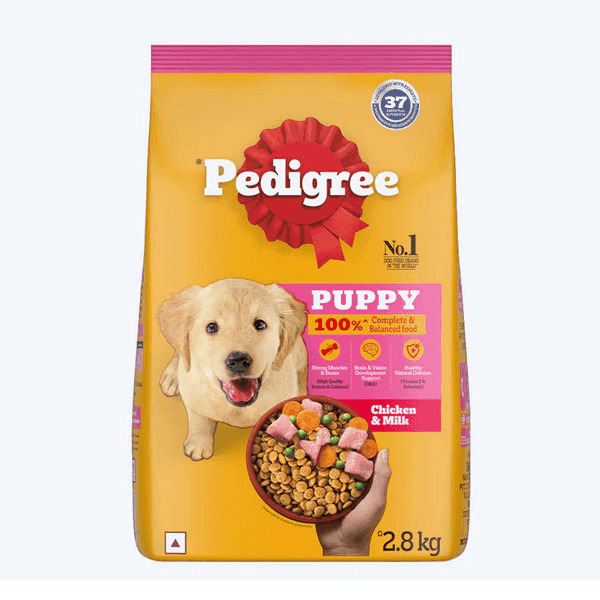 pedigree puppy chicken & milk dog food 2.8 kg