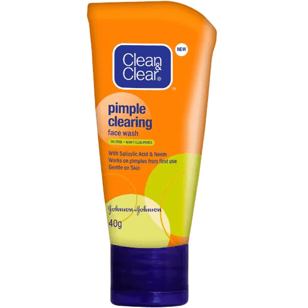 clean & clear pimple clearing face wash (orange) 40 gm