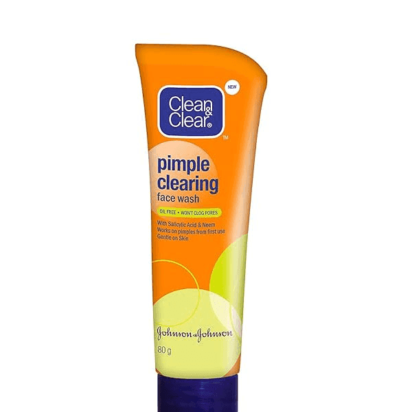 clean & clear pimple clearing face wash (orange) 80 gm