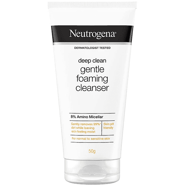 neutrogena deep clean gentle foaming cleanser 50 gm