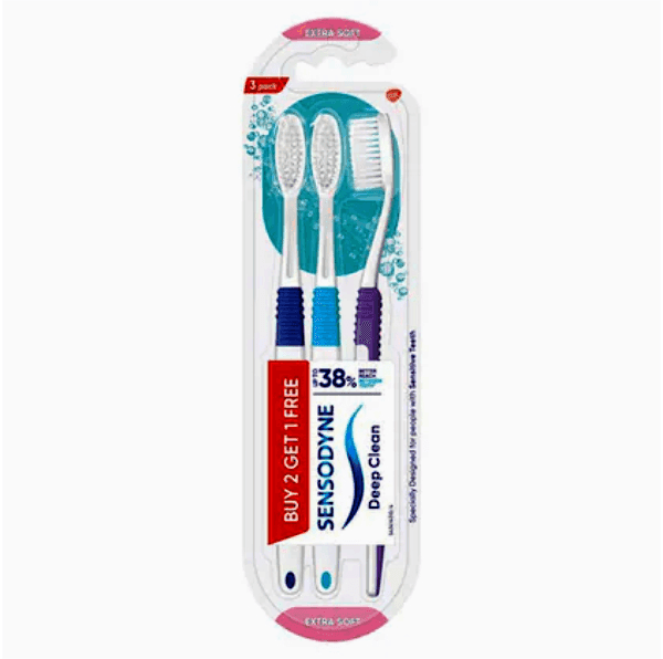 sensodyne deep clean tooth brush (extra soft) (buy 2 get 1 free)