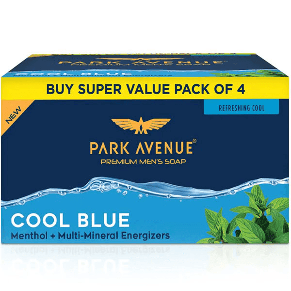park avenue premium men's cool blue soap set 4*125 gm