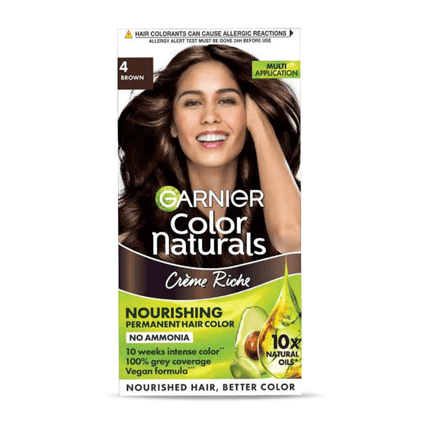 garnier color naturals creme riche hair color no.4 brown 70 ml + 60 gm