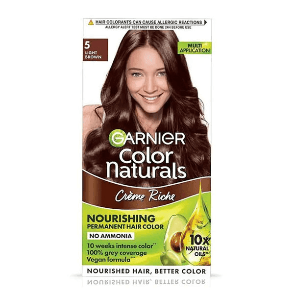 garnier color naturals creme riche hair color no.5 light brown 70 ml + 60 gm