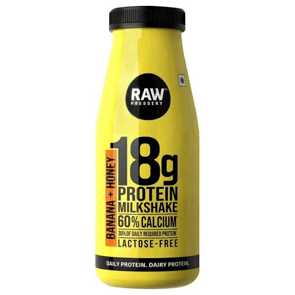 raw banana + honey 18 g protein milk shake 200 ml