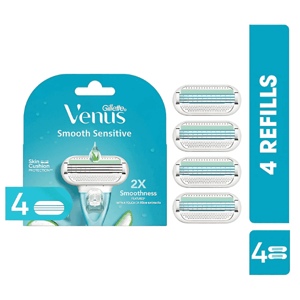 gillette venus smooth sensitive aloe extracts 4 refills