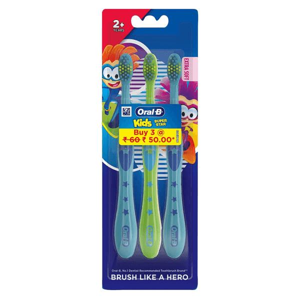 oral-b 2+ years kid's tooth brush (soft) (buy 3)