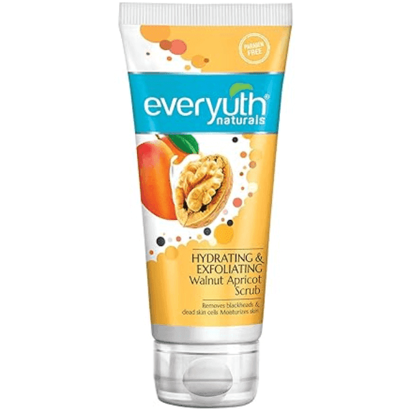 everyuth naturals hydrating & exfoliating walnut apricot scrub 100 gm