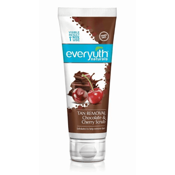 everyuth naturals tan removal chocolate & cherry scrub 50 gm