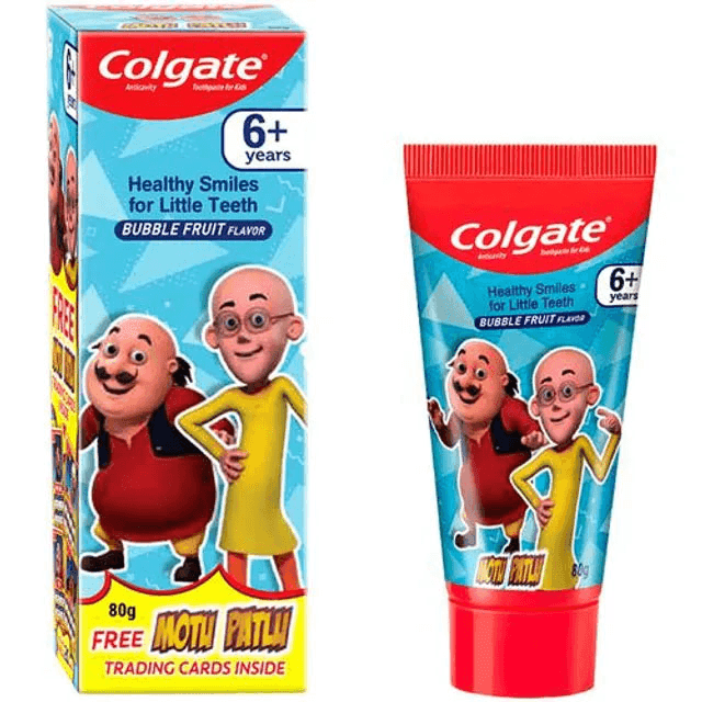 colgate kids 6+ years (motu patlu) bubble fruit flavor tooth paste 80 gm