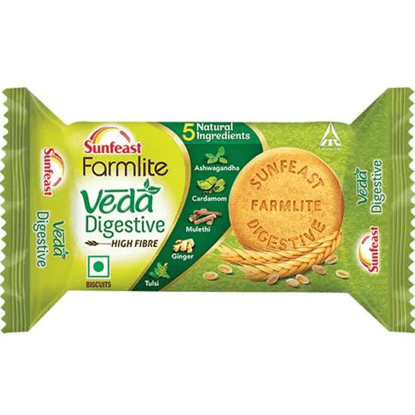 sunfeast farmlite veda digestive high fibre biscuits 100 gm