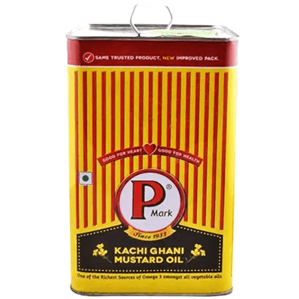 p mark kacchi ghani mustard oil 5 ltr (tin pack)