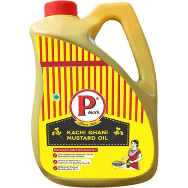 p mark kacchi ghani mustard oil 5 ltr (tin pack)