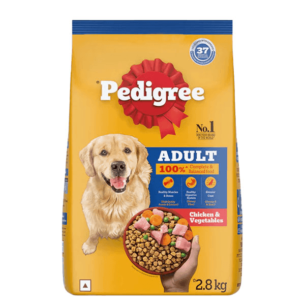pedigree adult chicken & vegetables dog food 2.8 kg