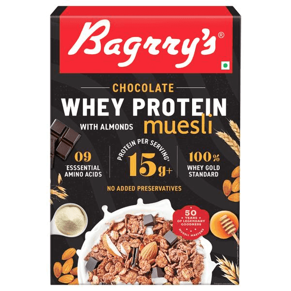 bagrry's whey protein muesli with almonds 500 gm (box)