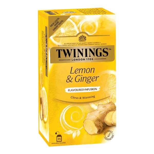 twinings lemon & ginger 25 infusion bags*2 gm