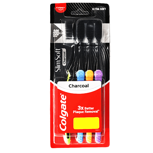 colgate slim soft charcoal tooth brush (ultra soft) 4 pcs