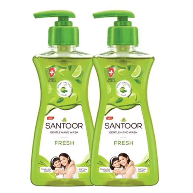 santoor fresh gentle hand wash 200 ml (1+1) 