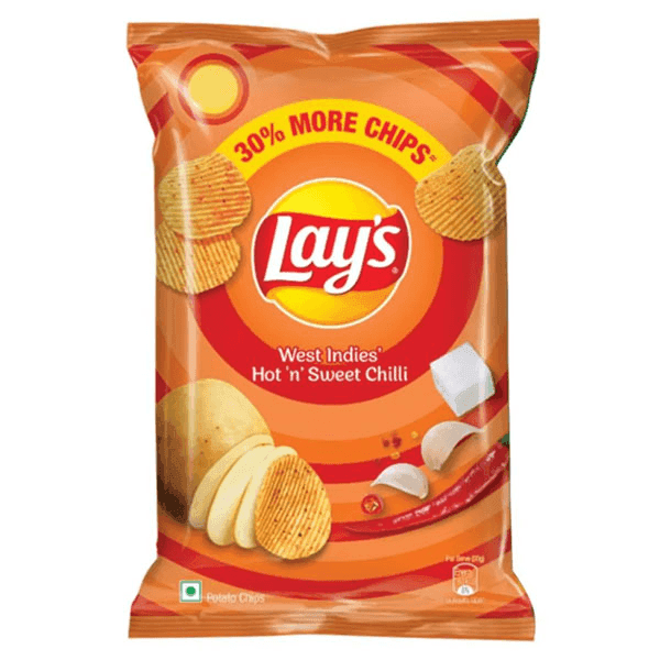 lay's west indies hot 'n' sweet chilli potato chips 48 gm