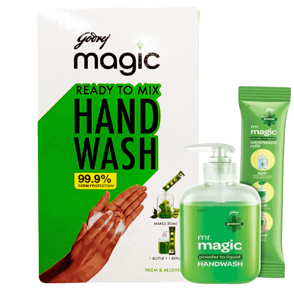 godrej magic ready to mix handwash (bottle + refill 9 gm)