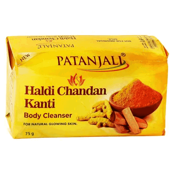 patanjali haldi chandan kanti body cleanser (soap) 75 gm