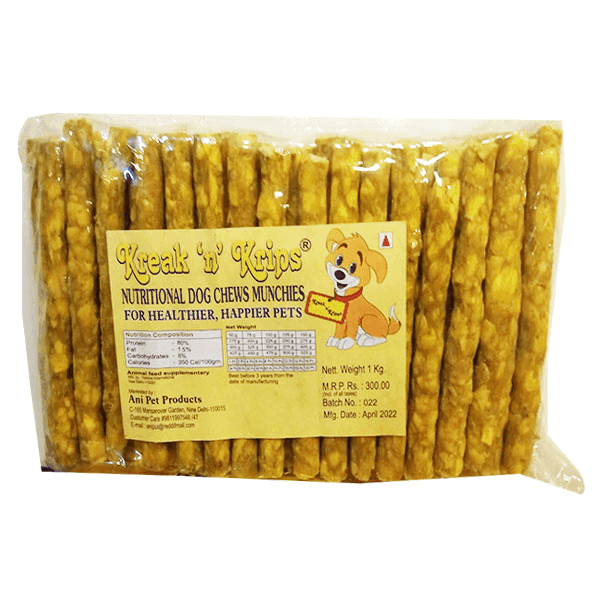 kreak 'n' krips nutritional dog chews munchies 1 kg