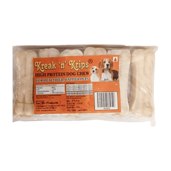 kreak 'n' krips high protein dog chew bone 6 pcs (small)
