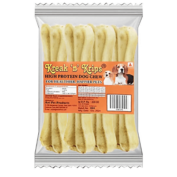 kreak 'n' krips high protein dog chew bone 4 pcs (medium)
