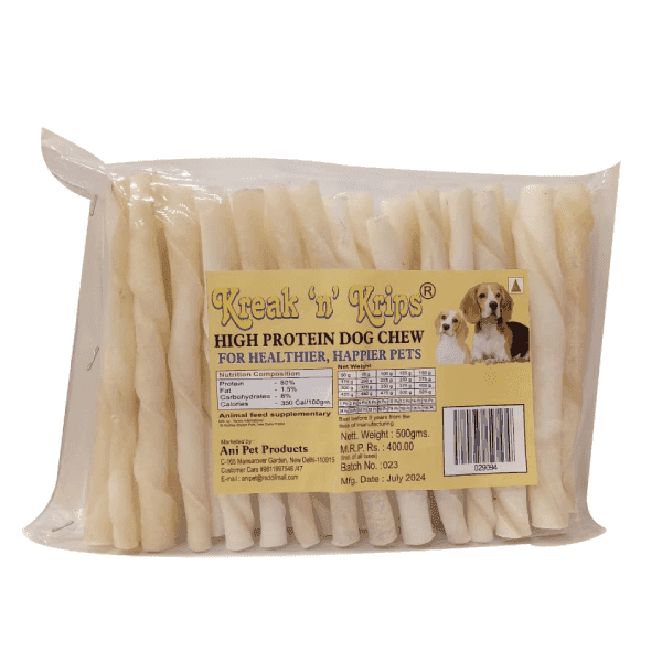 kreak 'n' krips high protein dog chew 500 gm
