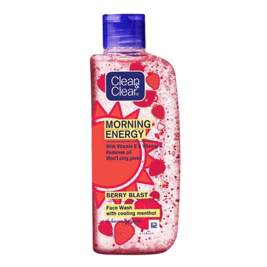 clean & clear morning energy berry blast face wash 100 ml