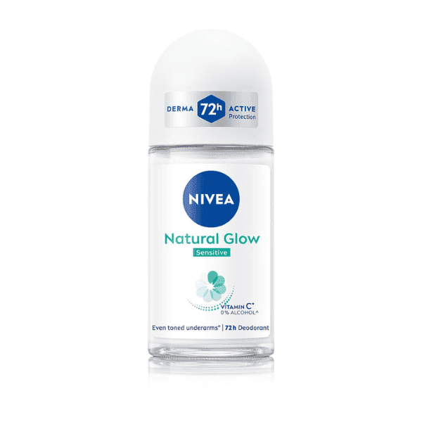 nivea natural glow sensitive deodorant roll on 50 ml