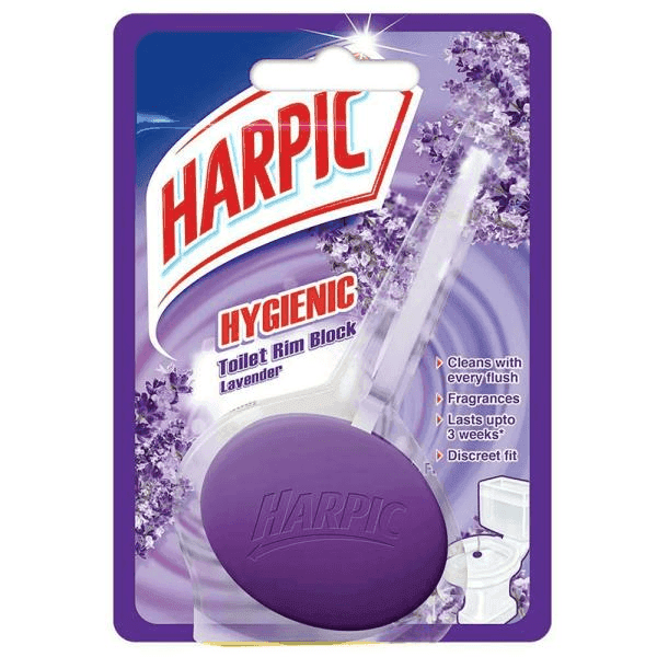harpic hygienic lavender toilet rim block 26 gm