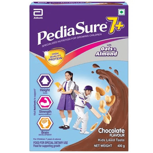pediasure (7+ kids) oats & almond chocolate flavour 400 gm