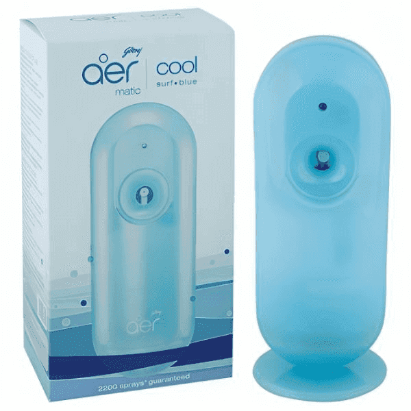 godrej aer matic cool surf blue automatic air freshener 225 ml (machine + refill)