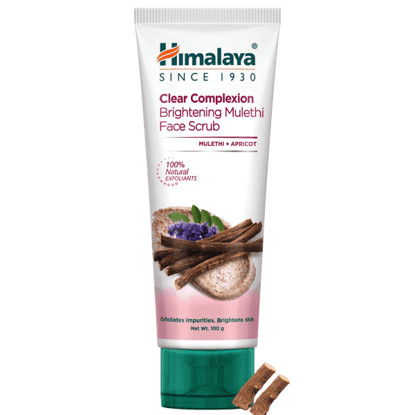 himalaya clear complexion brightening mulethi face scrub 100 gm