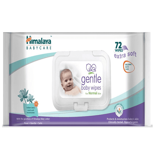 himalaya gentle baby 72 wipes (pack of 2)