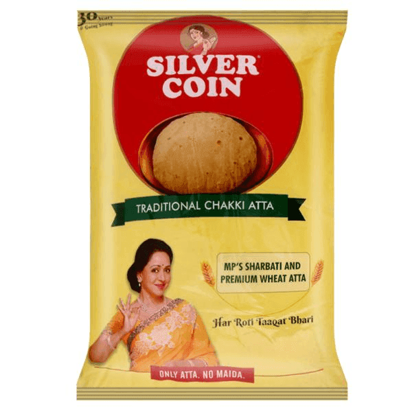 silver coin traditional chakki atta 10 kg