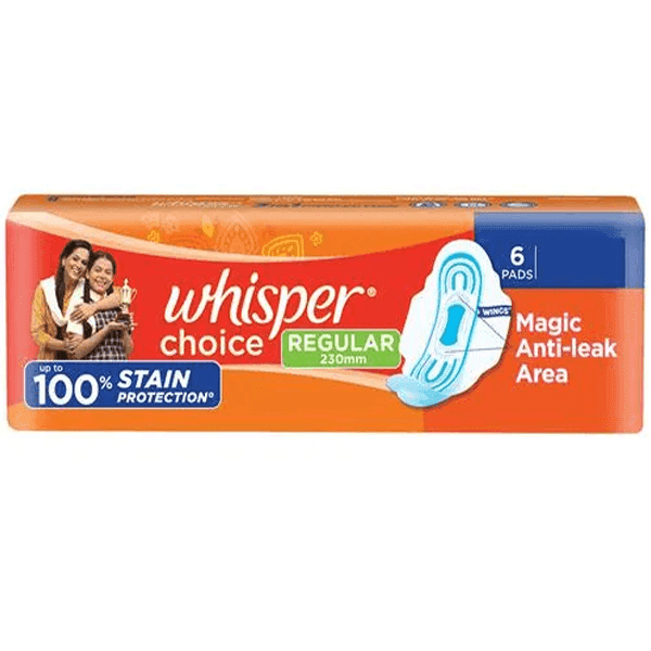 whisper choice sanitary pads (regular) 6 pads