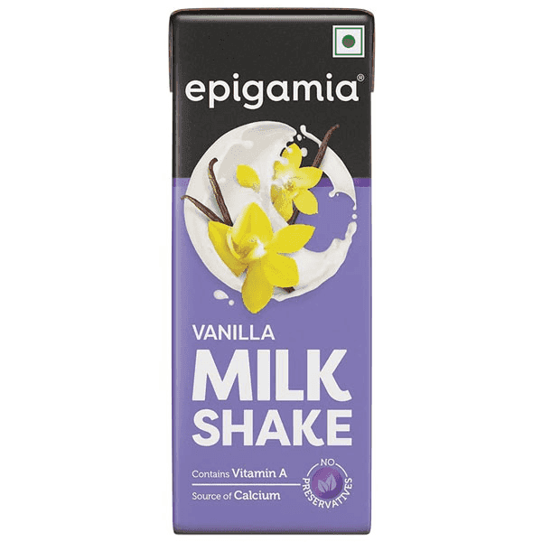 epigamia vanilla milkshake 180 ml (tetra pack)