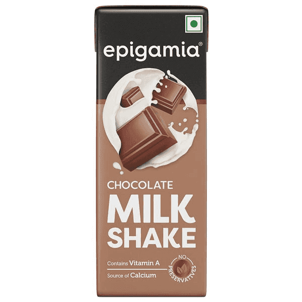 epigamia chocolate milkshake 180 ml (tetra pack)